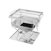 Grillz Portable Stainless Steel Camping Fire Pit & BBQ