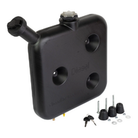 Diesel Heat 10L Black Wafer Fuel Tank for Diesel Air Heater with Lockable Cap, Gauge and Drain