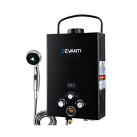 Devanti Black Portable Gas Water Heater