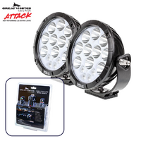 Great Whites Attack 2 x 220 Series Round LED Driving Light with 12/24V Wiring Harness