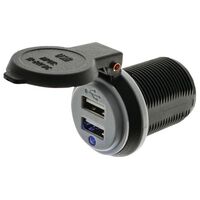 Hulk 4x4 Dual USB Socket with Straight Terminals