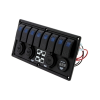Hulk 4x4 8 Way Switch Panel with 50A Plugs ACC Power Socket, USB Socket & Voltmeter