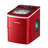 Devanti 2L Quick Portable Ice Maker, Red