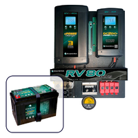 Enerdrive 40A AC & DC RV80 DIY Installation Kit, with ePRO Plus Battery Monitor, Low Battery Cut Out & 125Ah B-TEC Lithium Battery