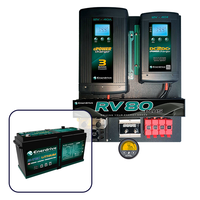 Enerdrive 40A AC & DC RV80 DIY Installation Kit, with ePRO Plus Battery Monitor, Low Battery Cut Out & 200Ah B-TEC Lithium Battery