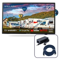 Englaon 22’’ Full HD Smart 12V TV With Built-in DVD Player & Chromecast & Bluetooth Android 11