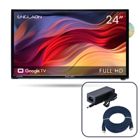 Englaon 24" Full HD Smart 12V TV with Built-in DVD player & Chromecast & Bluetooth Android 11