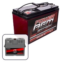 Power AGM 12V 135Ah Deep Cycle Battery Bundle with Portable Multi-Function Battery Box with LED light