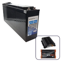 Invicta 12V 100Ah Front Terminal Lithium Battery with Bluetooth + BMPRO 30A 12V DC Battery Charger + BMPRO 25A 12V AC Battery Charger