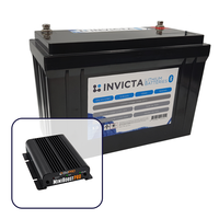 Invicta 12V 125Ah Lithium Battery with Bluetooth + BMPRO 30A 12V DC to DC Battery Charger with Solar Input