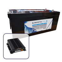 Invicta 12V 300Ah Lithium Battery with Bluetooth + BMPRO 30A 12V DC to DC Battery Charger with Solar Input