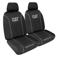 CAT FX Design Checkerplate Black Heavy Duty 9oz Polyester Canvas Seat Covers, Size 30