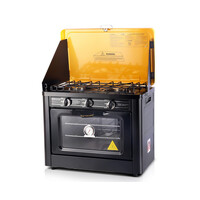 Devanti Yellow & Black 3 Burner Portable Gas Oven