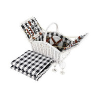 Alfresco 2 Person Picnic Basket Set Insulated Blanket Bag