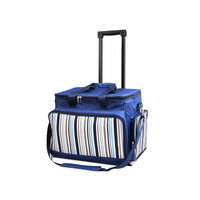 Alfresco 6 Person Picnic Basket Set Bag Wheels Insulated Trolley