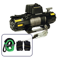 Bushranger Revo 10,000LB / 4,536kg Synthetic Winch Bundle with 11,000kg Tree Trunk Protector & Recovery Gloves