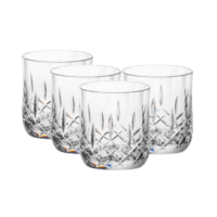 D-Still 255ml Unbreakable Cut Crystal Rocks Glass, Set of 4