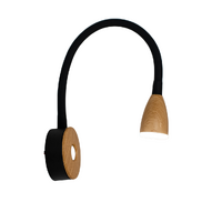 Supex Flexible Arm Reading Light, Timber Finish