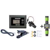 Topargee Surface Mount Water Gauge Package with 1.4m Sender Lead & Digital Water Flow Meter