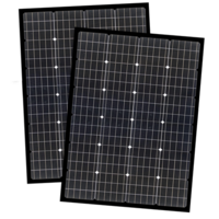 Enerdrive 2 x 150W Squat Fixed Solar Panel, Twin Pack, Black