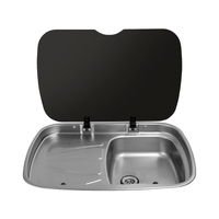 Thetford MK3 Argent Sink With Glass Lid, Left Hand Drain