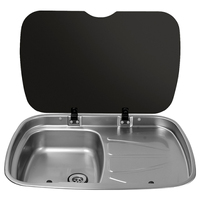 Thetford MK3 Argent Sink With Glass Lid, Right Hand Drain