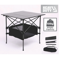 TRA Black Portable Folding Compact Camping Picnic Table