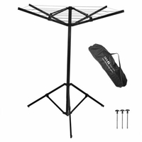 TRA Black Portable Clothesline with Carry Bag