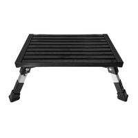 TRA Black Single Portable Caravan Step with Adjustable Legs