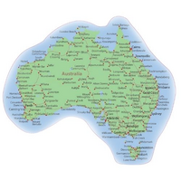 TRA Australia Map Decal Sticker, Green
