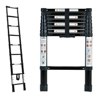TRA 2.6m Black Portable Telescopic Ladder