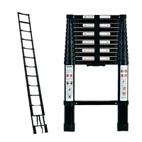 TRA 3.8m Black Portable Telescopic Ladder