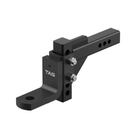 TAG Adjustable Heavy Duty Tow Ball Mount 90¡ Face, 50mm Square Hitch - 174mm Drop, 199mm Rise
