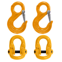 Aumerage 3.15T Sling Hook Heavy Duty Hammerlock/Slip Hook Kit With Swivel Winch & Safety Latch - Yellow, Set of 2