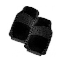 DZ Colossus 2-Piece Rubber/Carpet Car Mat - Black