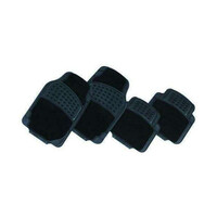 DZ Shadow 4-Piece Rubber/Carpet Car Mat - Black