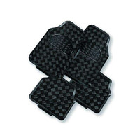 DZ Venom Aluminium Look 4-Piece Rubber Car Mat - Black