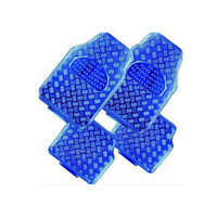 DZ Venom Aluminium Look 4-Piece Rubber Car Mat - Blue