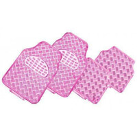 DZ Venom Aluminium Look 4-Piece Rubber Car Mat - Pink