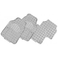 DZ Venom Aluminium Look 4-Piece Rubber Car Mat - Silver
