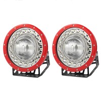 Pair 9 inch CREE LED Driving Lights Spot Beam 4x4 Spotlights RED W/ DRL Offroad
