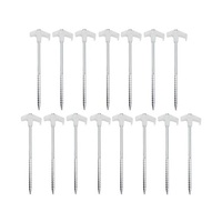 15PCS Heavy Duty Screw Steel Tent Pegs