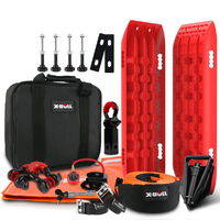 X-BULL Winch Recovery Kit with Red Large Tracks