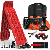 X-BULL Winch Recovery Kit with Red Gen 3.0 Tracks and Mounting Pins