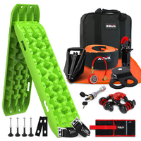 X-BULL Winch Recovery Kit with Green Gen 3.0 Tracks and Mounting Pins