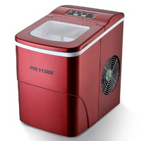 Polycool 2L Red Portable Ice Maker with Control Panel