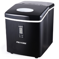 Polycool 3.2L Portable Black Ice Maker with LCD Control Panel