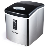 Polycool 3.2L Silver Portable Ice Maker with Scoop