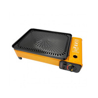 Portable Butane BBQ Camping Gas Cooker with Fish Pan - Orange