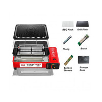 Portable Gas Stove Burner With Non Stick Plate Orange